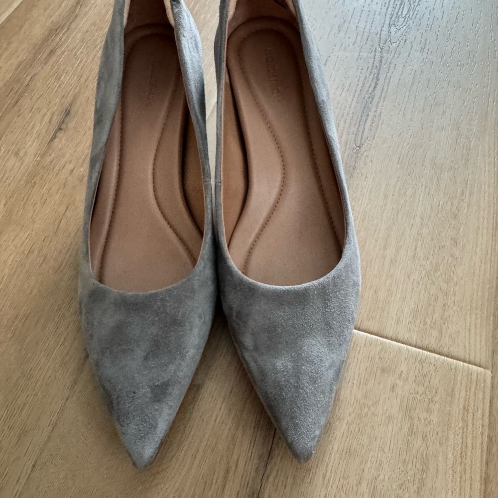 Gray Suede Women's Kitten Heel